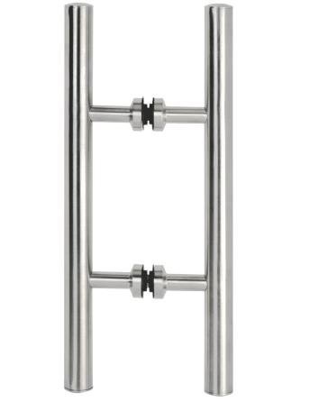 Preisvergleich Produktbild 1 Paar Edelstahl Stoßgriff für Ganzglastüren 350mm lang
