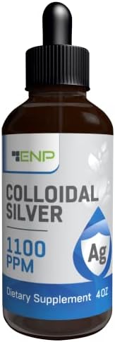 Colloidal Silver Liquid 1100 ppm | Extra Strength Silver Liquid Supplement | 4 oz Amber Glass Bottle with Dropper
