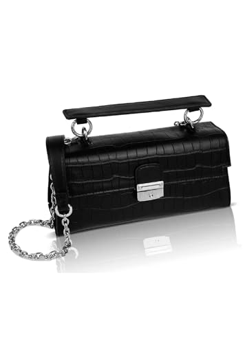 Unique Handmade Leather Women Shoulder Bag | Lightweight & Zipper Closure Purse Black Color Comfortable & Durable Hand Bags For Women's Daily Use2