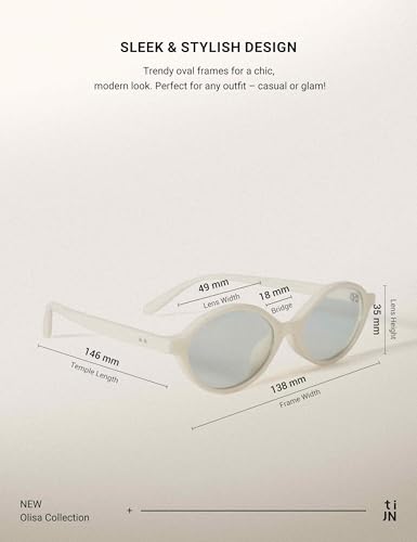 TIJN Olisa Retro Oval Sunglasses for Women Men,Polarized UV Protection Shades,Stylish Frame Sun Glasses,2025 Trendy Sunnies