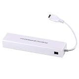 NXACETN Adaptador Ethernet De Red HUB A RJ45, Adaptador Micro USB 2.0 De 3 Puertos Compatible con Tabletas Android Blanco