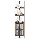 COSTWAY Estanteria Esquinera de 6 Niveles, Estanteria Esquina con Gabinete y...