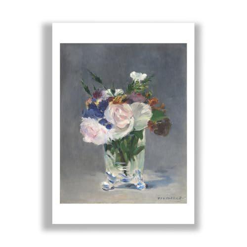 Edouard Manet Fleurs dans un vase en cristal grand format XL affiche déco murale mate