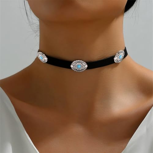 Otxas Cowgirl Necklace for Women Boho Western Necklaces for Women Brown Leather Necklace for Women Western Jewelry4