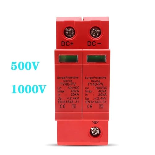 Protection d'alimentation photovoltaïque 500V avec parasurtenseur SPD 40KA 2P