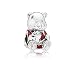 PANDORA Christmas Bear Red & White Enamel 925 Sterling Silver Charm - 797564ENMX