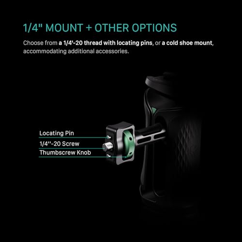 Image of Tilta Xeno Side Handle for Filmmakers & Cameras - Titanium Gray | Secure Connection & Helps Prevent Rotation | Adjustable Height | Textured Silicone Grip | Easy Assembly (1 /4″-20 w /Locating Pins)