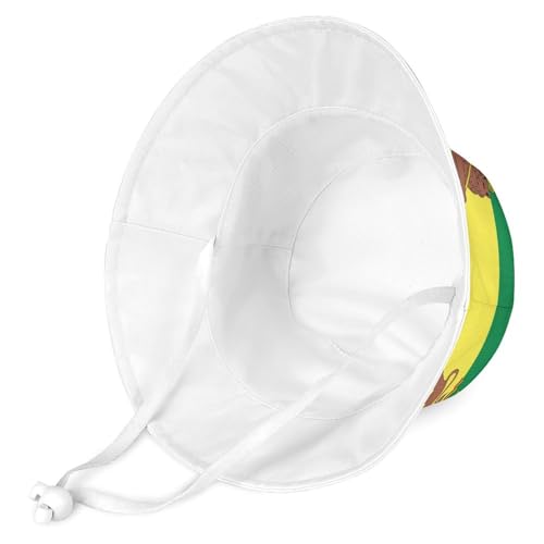 Jamaica Rasta Lion FlagChildren's Bucket Hat for Boys and Girls, Breathable Summer Beach Hat54cm2