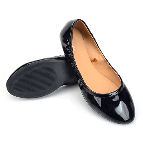 Dernolsea Ballerines plates en cuir verni pliables à...