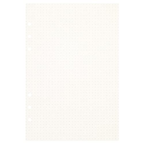 Image of Zelten Loose Leaf Punched Paper Refills Paper for 6 Hole Binder Personal Organizer Diary Notebook Refillable Planner (Dotted,A5 /6 Hole)