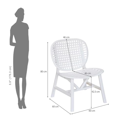 Image of Nilkamal Arena Woven Style Plastic Chair Without Cushion| Set of 2| for Home, Living Room, Balconies, Patios, Outdoor, Garden| Milky White