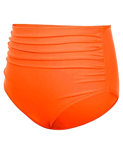 Image of Tempt Me Women High Waisted Bikini Bottom Retro Ruched Swim Bottom Shirred Tankinis Brief