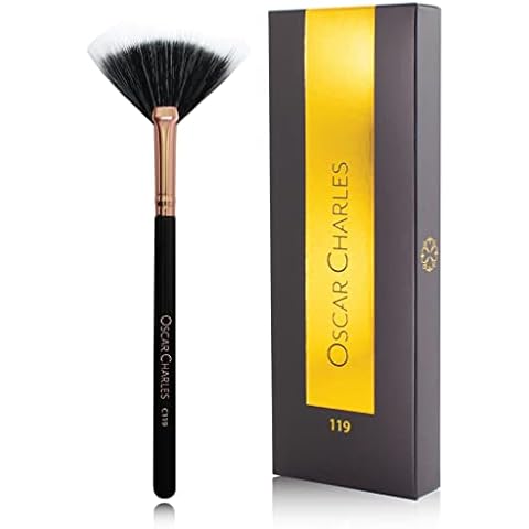 Oscar Charles 119 Luxe Professional Small Duo Fan Makeup Brush - Rose Gold Cover