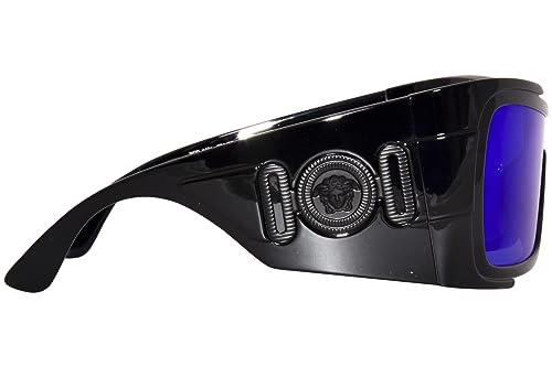 Versace VE 4451 GB1/55 Black Nylon Shield Sunglasses Black Solid Color Lens3