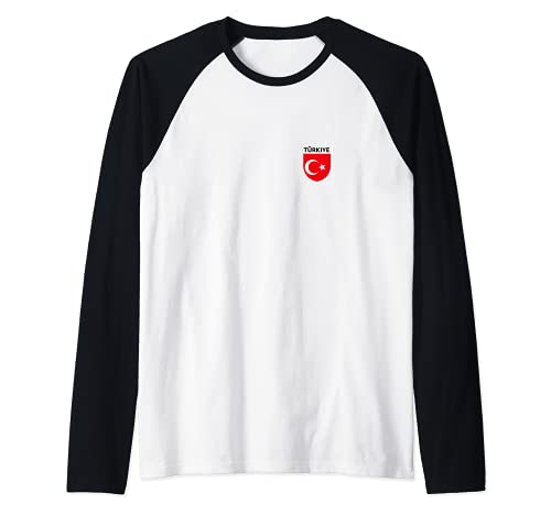 Flag Turkey Raglan Baseball Tee, Black