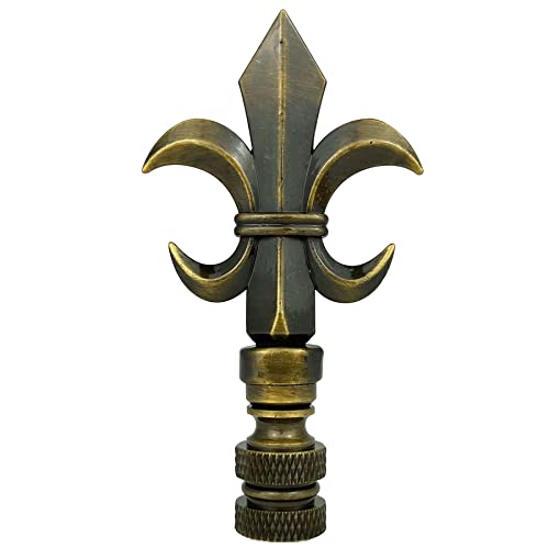 Image of Royal Designs, Inc. Fleur De Lis Finial for Lamp Shade, Antique Brass - Pack of 1