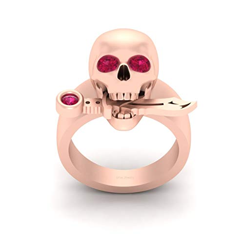 Bague en argent sterling ronde avec zirconium rose éclatant de style mixte