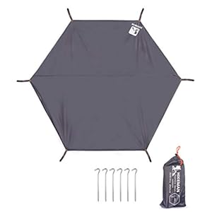 HIKEMAN Bâche de Camping Légère – Camping Bâche Anti-Pluie,Hexagonal Bâche de Parasol de Plage Tapis de Sol Couverture de Pluie Couverture de Tente auvent Pique-Nique de Plage
