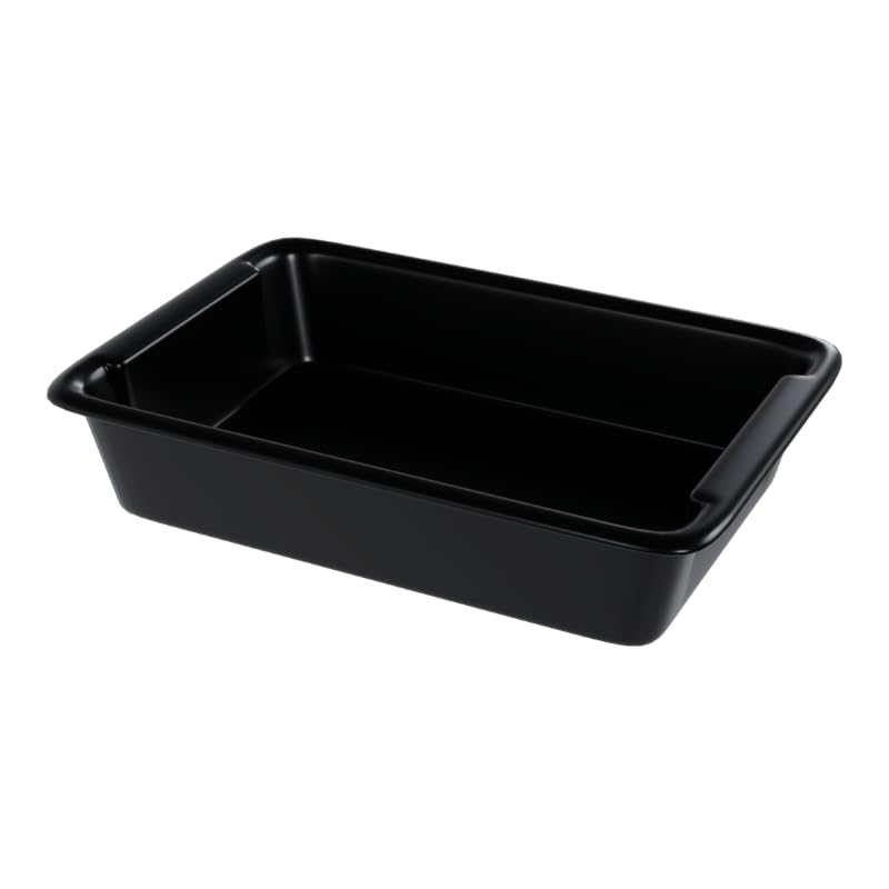 FLETA Cubeta de plástico almacenaje y organización, de 2L y 3L, en Color Blanco o Negro, para cocinas, armarios, oficinas, (Negro, 3 litros)