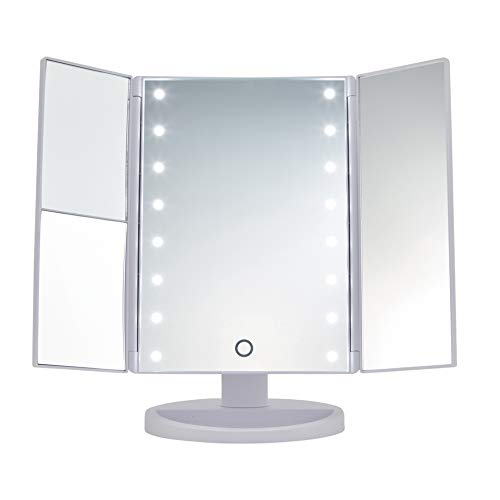 Thinkspace Beauty Medium Trifold Magnifying Makeup Mirror with LED