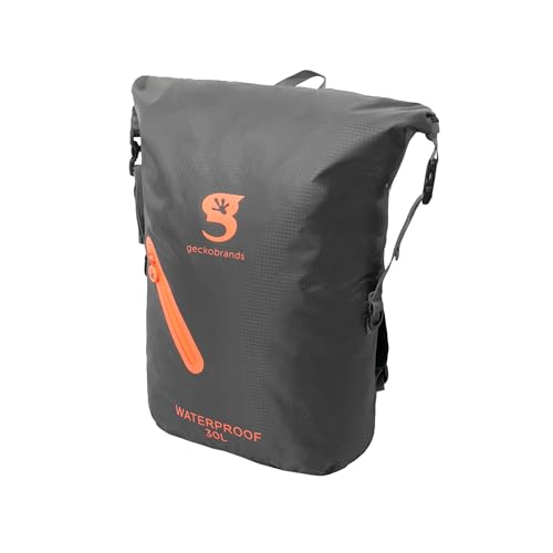 Image of geckobrands Lightweight 30L Waterproof Backpack - Lightweight Watertight Outdoor Bag Hiking Traveling Light Water Activities