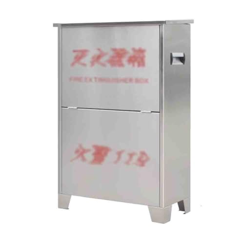 YJEUZCD Fuego Extintor Caja, Compatible 2 Extintores, Acero Inoxidable Fuego Extintor Gabinetes, Apartamentos Compras Centros Comerciales Oficina Estación Seguridad Instalación Almacenamiento(13.7x7.8