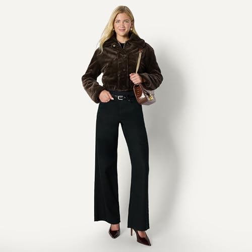 Image of Amazon Essentials Women's Oversized-Fit Cropped Faux Fur Jacket with Collar