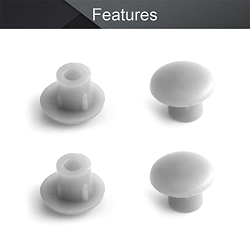 Image of MroMax 100Pcs Screw Cap Cover 3 /16inch Bottom Dia Fit for 4.5-5mm Diameter Hole Plastic Tube Cover Shelf Peg Hole Plugs for Cupboard Bookshelf Shelf Closet Cabinet Bracket Furniture Gray Tone