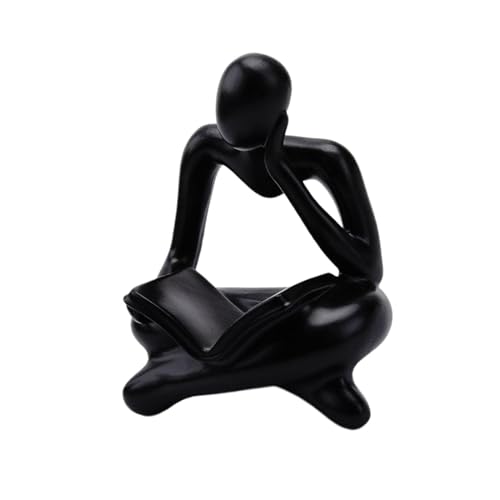 perfk Statue de Lecteur Moderne Mini Ornement décor à la Maison Figurine Humaine Personnes Sculpture Objets de Collection élégant pour Salon Bureau...