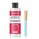 Air Dry Clay Glaze, 120ml Glasur für Ton Lufttrocknend, Klarlack, Air Dry Clay Varnish, Glanzlack für Modelliermasse, Klarlack Glänzend Glasur zur Verhinderung von Rissen, Wasserdichter (Glanz)