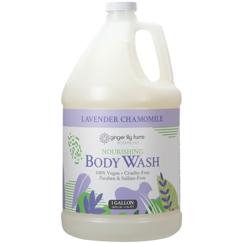 Ginger-Lily-Farms-Botanicals-Nourishing-Body-Wash-100-Vegan-Cruelty-Free-Bath-Shower-Gel-for-Men-and-Women-Lavender-Chamomile-Scent-1-Gallon-Refill-128-fl-oz