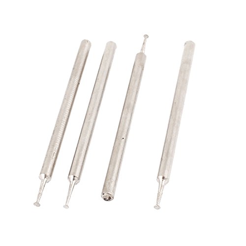 Aexit Silver Tone Body Repair Tools Metal Shank Round Flat Tip Shaped Diamond Cylindrical Grinding Point 2.35mm x 1mm Grinders & Polishers 4 Pcs