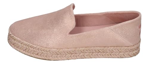 Image of TOMS - Womens Carolina Espadrille, Color Pale Rose Metallic Suede, Size: 9.5 B(M) US