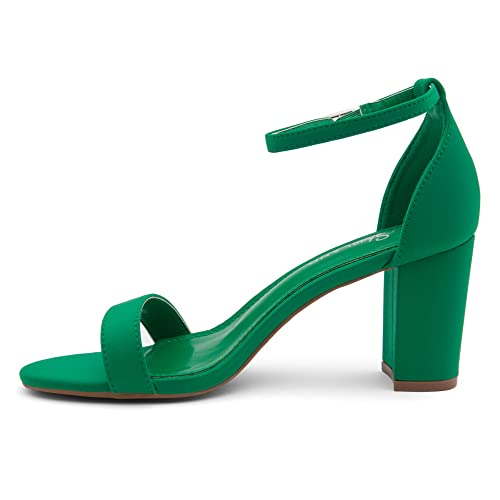 Image of Shoe Land Low Chunky Heels for Women Open Toe Ankle Strap Block Heel Sandals 3 Inch Dressy Heels for Wedding Party Date Night