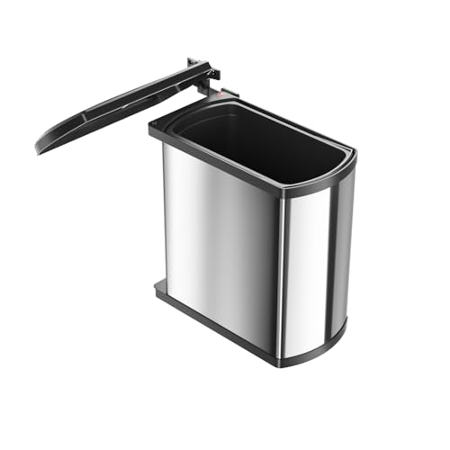 Poubelle de cuisine encastrable sous évier 18L Hailo AS Uno Argent