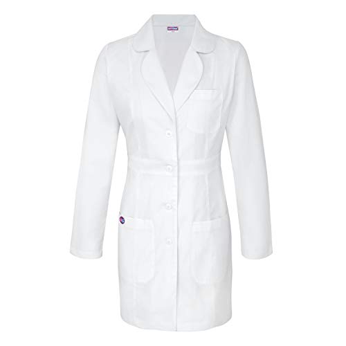 Sivvan S8804 Manteau de laboratoire avec ceinture réglable Blanc Longueur 33 cm