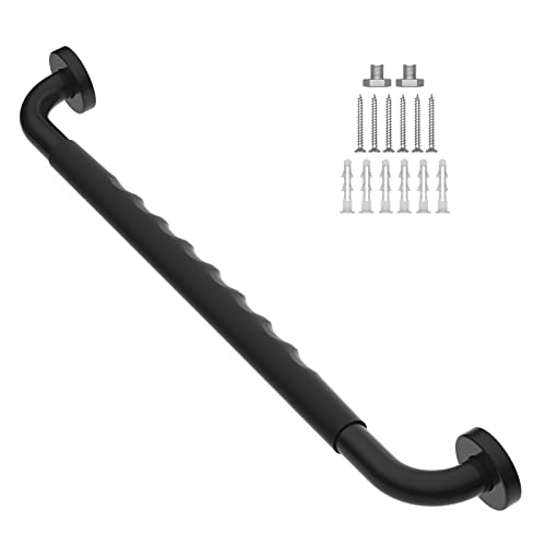 24 Inch Anti-Slip Black Shower Grab Bar W/Rubber Grip, Imomwee Stainless Steel Bathroom Wall Mount Oil Rubbed Black Grab Bar Handle, Safety Balance Handrail, Handicap Elderly Senior Assist Bath Handle #TOP15
