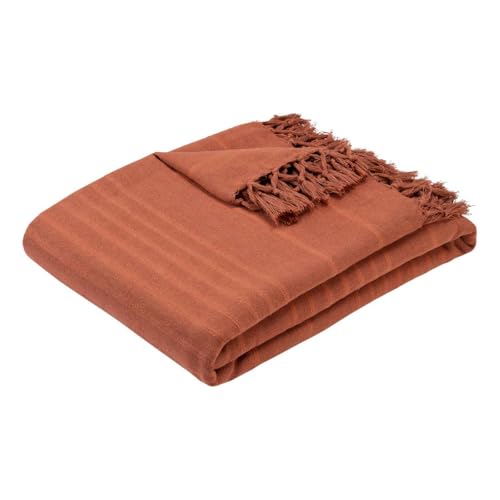 Atmosphera - Jeté de lit Anjali 230x250 Terracotta en Coton