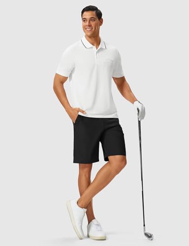 Image of Rdruko Men's Polo Shirts Short Sleeve Quick Dry Outdoor Golf Sports Shirts with Pocket