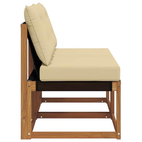Canapé extérieur modulable en acacia massif résistant aux intempéries pour balcon - 5