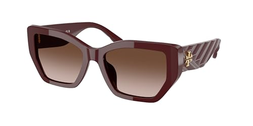 Tory Burch Burgundy Gradient Cat Eye Ladies Sunglasses TY7187U 201813 53