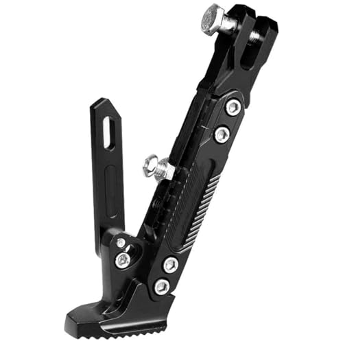 YSNFDN Motorrad Seitenhalterung für Peugeot Blaster 2007-2010, Metall rutschfeste Motorrad Kickstand Verstellbare Fußstütze Parkbein Ständer, Motorrad Seitenständer,A Black