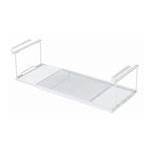 BTtime 吊り下げ棚 1個 吊り下げラック 収納ラック 戸棚下 吊り戸棚 棚下収納 キッチン収納 掛け式 伸縮式 穴あけ不要 省スペース (ホワイト)