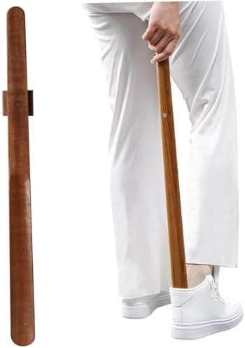 Wooden Long Handle Shoe Horn with Magnetic Wall-Mounted Design, Easy & Quick to Use for All Types of Shoes (1 Pc) - 5
