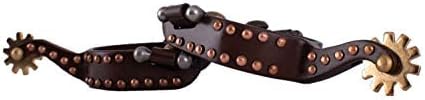 Showman Youth Antique Brown Steel Spurs w/Copper Studs