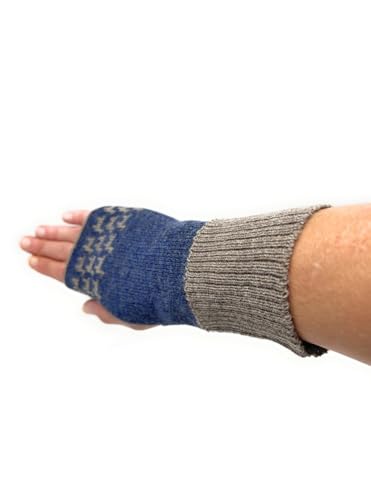 Inca Fashions Pack-a-Pacas Reversible Fingerless Mittens (Birch Bark/Denim)