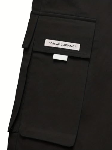 Boys Kids Cargo Pants with Pockets Elastic Waist Youth Casual Baggy Trousers Loose Lounge Jogger Sweatpants for 13-16Y4