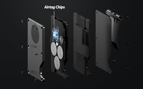 Air Wallet,Minimalist Wallet With Built In Airtag Chip, Rfid Blocking Credit Card Holder,Slim Wallet For Men,Compatible With Apple Find My Ios Only,Detachable Money Clip (Minimalist, Black)4