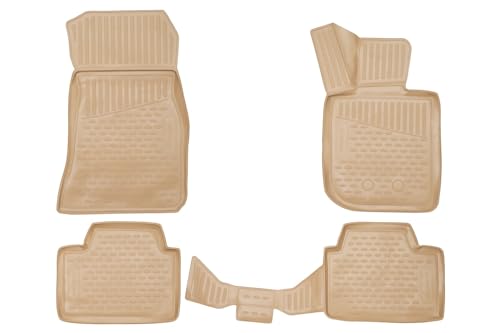 Alfombrillas de goma 3D Element contra suciedad y humedad para Ford Kuga beige 4 unidades