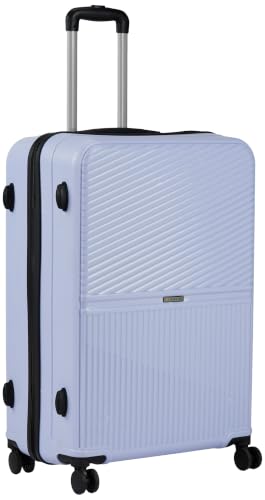 Image of Teakwood Large Size 8 Wheels Trolley Bag, Hard Cabin with Zipper Closure, Adjustable Push Button & Cross Side Strap, Number Lock System 360 Degree (Large, Lavender)